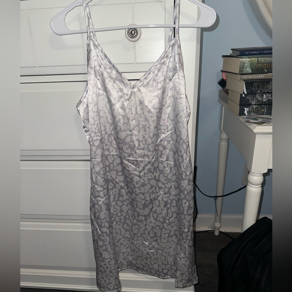 Lavender Cheetah Print Silk Dress